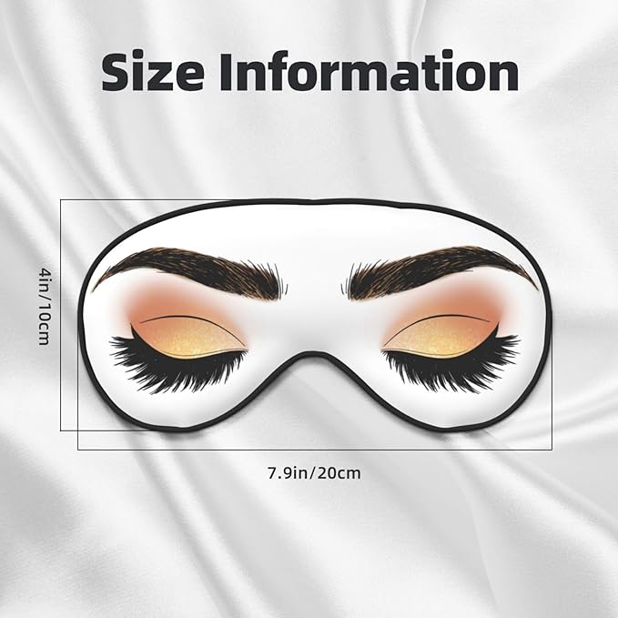 Sleep Eye Mask Yellow Glitter Eyeshadow Sleep Mask for Women Men Comfortable Eye Mask with Adjustable Strap Soft Eye Cover Blindfold for Travel Yoga Nap Shift Work - Bloomnest