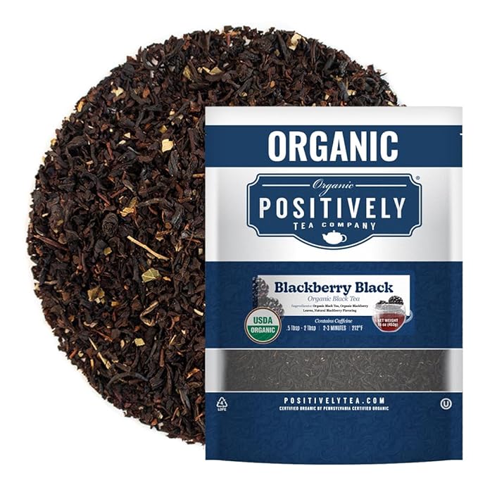 Organic Positively Tea Company, Blackberry Black Tea, Loose Leaf, 16 Ounce - Bloomnest