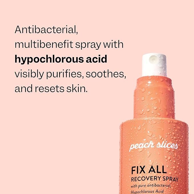 Peach Slices - Fix All Recovery Spray (4 oz) - Purify, Soothe, & Relieve - Zits, Stressors, & Redness - Hypochlorous Acid Spray - Electrolyzed Water - Vegan & Cruelty Free - Korean Skin Care & Beauty - Bloomnest