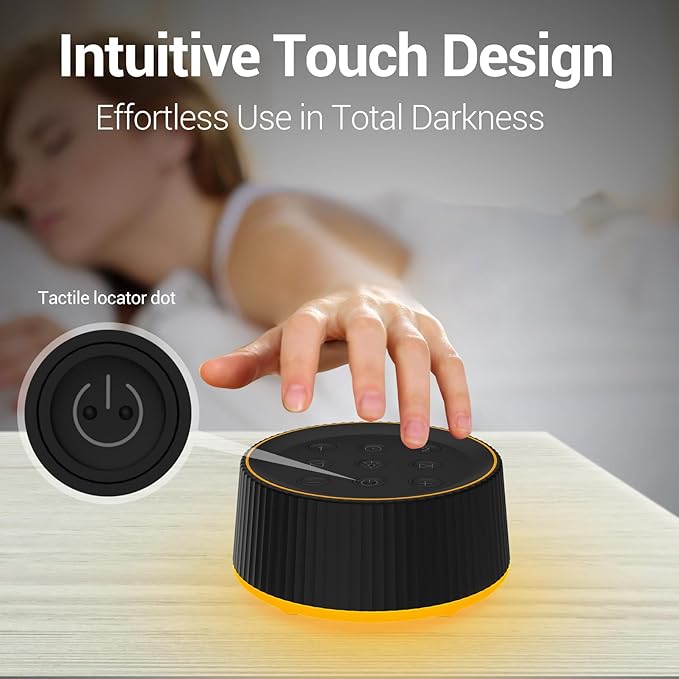 BGOVERSS White Sound Machine with 26 Soothing Sounds, 10 Colors Night Light Noise Machine for Adults Baby Kids, Sleep Machines with 6 Timers Portable Plug for Baby, Adults, Home Office Travel, Black - Bloomnest