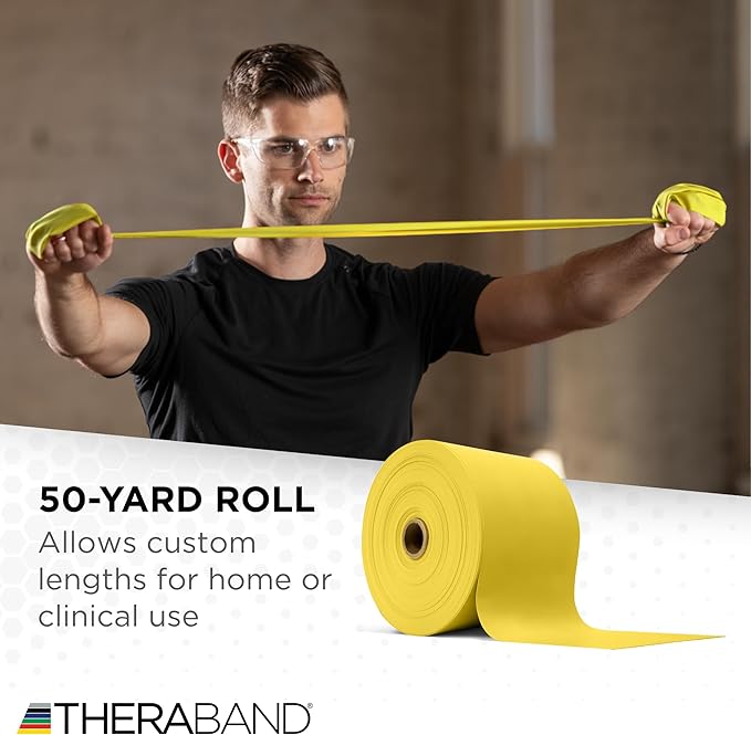 THERABAND Resistance Band, Black, Special Heavy, 50-Yard Roll, Latex Elastic Band for Exercise - Bloomnest