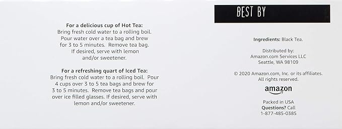 Amazon Brand - Happy Belly Tea Bags, Black, 100 Count (Previously Solimo) (Pack of 2) - Bloomnest
