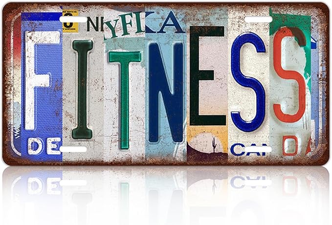 Vintage Sport Metal Tin Sign Fitness License Plate Wall Decor for Home Cafe Bar Pub 12 x 6 Inches - Bloomnest