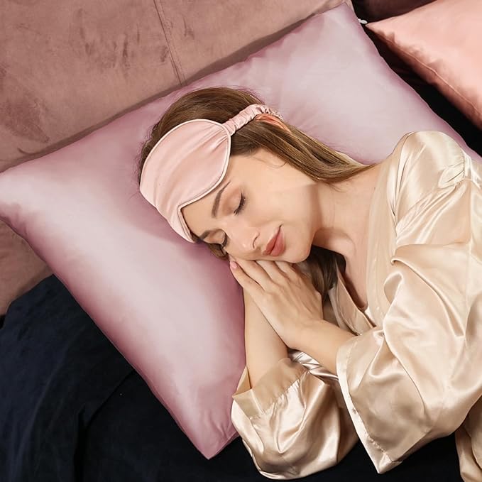 Adubor 100% Silk Pillowcase - Mulberry Silk Pillow Cases, 23 Momme 6A Grade Fibers, Silk Pillow Case for Hair and Skin Health, with Hidden Zipper (Queen 20''x30'', Medium Pink, 1PC) - Bloomnest