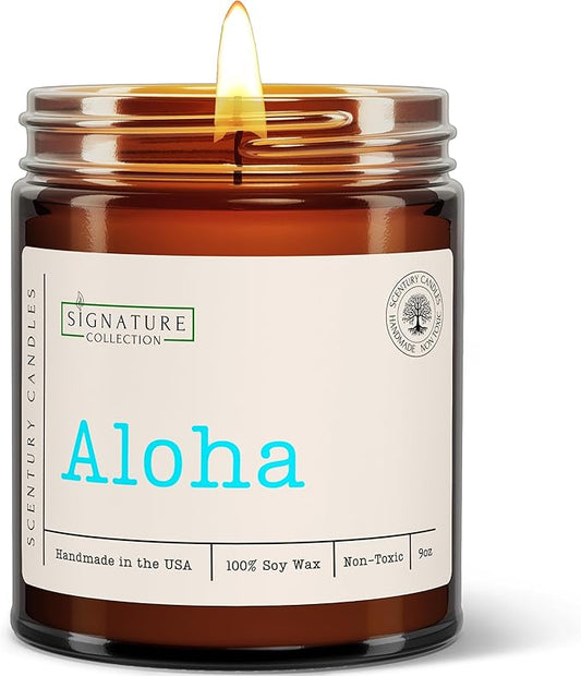 Aloha Cactus Blossom Scented Candle, Many Scents to Choose from, All Natural Non-Toxic Soy Wax, Handmade in The USA(Aloha) - Bloomnest