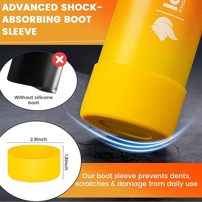 Lexlion Tea Infuser Water Bottle 22 Oz – Triple Wall Insulated Stainless Steel, Loose Leaf & Fruit Strainer, 3 Leakproof Lids, BPA-Free Silicone Sleeve, Reusable Thermal Mug - Bloomnest
