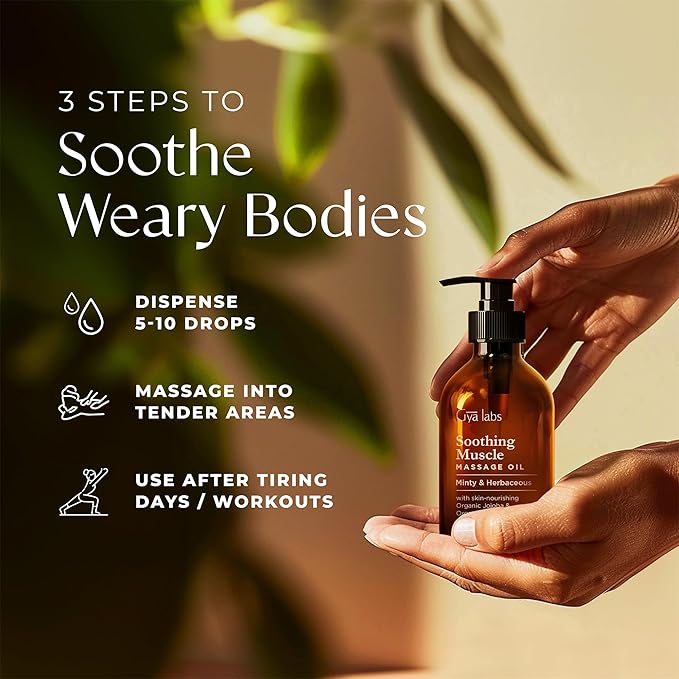 Gya Labs Soothing Massage Oil - 6.76 Fl Oz - Non-Greasy Formula for Sore Muscles, Deep Relaxation & All Skin Types - Suitable for Men & Women - Bloomnest