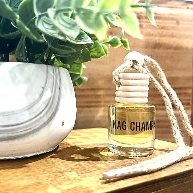 Nag Champa Car Air Freshener – Hanging Essential Oil Diffuser for Car, Closet, or Sacred Space – Long-Lasting Natural Aroma, 2-Pack Spiritual Deodorizer - Bloomnest