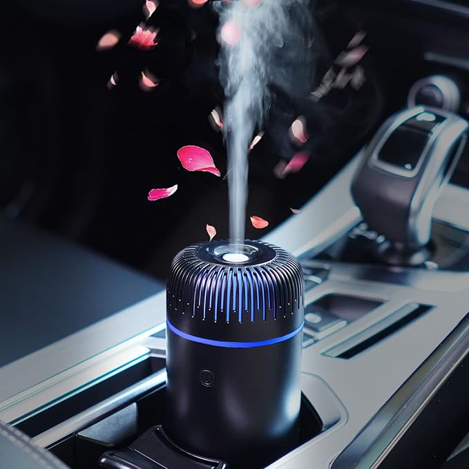 Car Diffuser Humidifier USB Aromatherapy Essential Oil Air Freshener USB Cool Mist Mini Portable Diffuser for Car Home Office Bedroom (Black) - Bloomnest