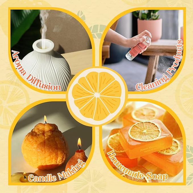 Citrus Essential Oils Set, ARVIDSSON Fresh Fruit Essential Oil for Diffuser, Grapefruit, Bergamot, Sweet Orange, Lemon, Lime, Tangerine, Citrusy Scented Oils Gift for Women - Bloomnest