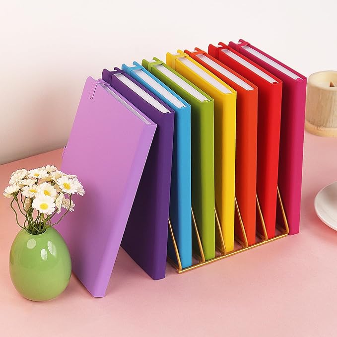 A5 Liend Journal Notebook, 7mm College Ruled Notepad, Journaling for Writing, Work, School, Travel and Note Taking, Hardcover 224 Pages (112 Sheets) 5.5 x 8.3 inches Multicolored (8 Pack) - Bloomnest