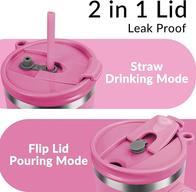 WETOWETO 40oz Tumbler with Handle and Lid | 100% Leakproof Insulated Stainless Steel Travel Mug | Keeps Cold 34Hrs/Hot 10Hrs | Dishwasher Safe, Fits Car Cup Holder (Lilac Color) - Bloomnest