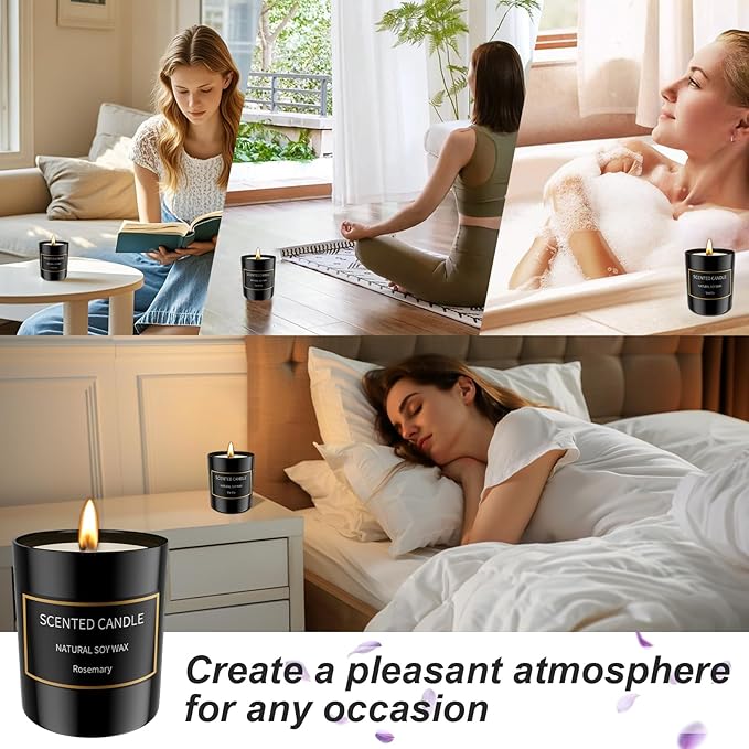 8 Pack Scented Candles Set for Men, Aromatherapy Soy Candles for Home Scented, Black Mens Candle Gift Set for Dad, Boyfriend, Birthday, Father’s Day, Anniversary - Bloomnest