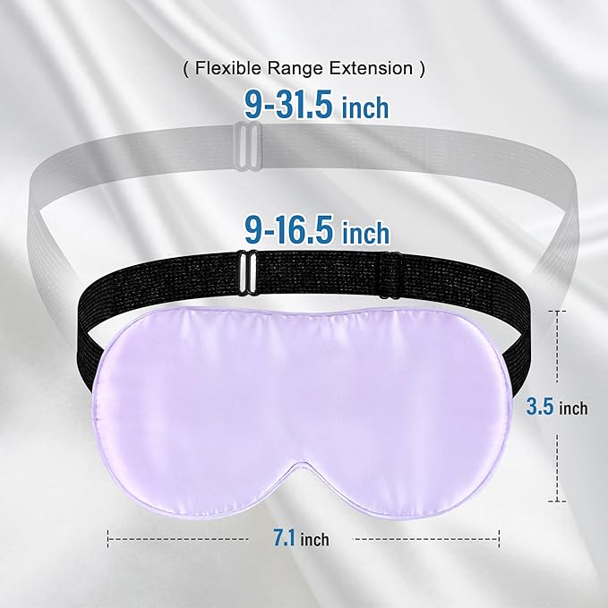 Silk Sleep Eye Mask for Kids, 100% Real Natural Pure Silk Sleeping Masks, Blindfold Sleep Eye Cover with Adjustable Strap, Soft & Lightweight Night Eyeshade for Boys Girls Teens (2 Pack)