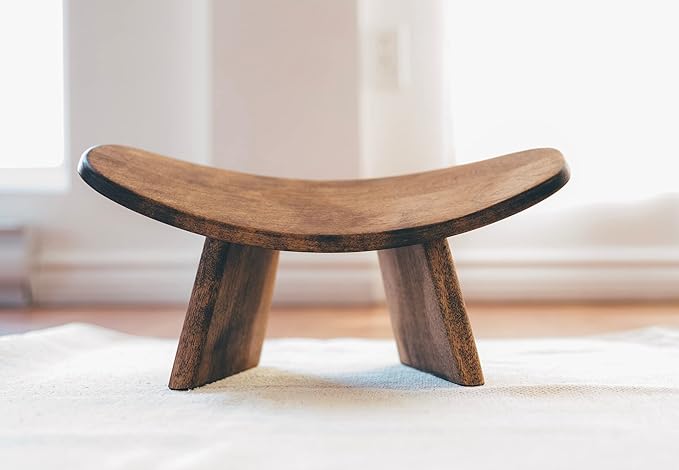 Meditation Bench IKUKO Original, Portable Version with Bag, Locally Handmade Wooden Kneeling Ergonomic Seiza Seat, Prana Yoga - 2 Colors, 3 Height Sizes - Bloomnest