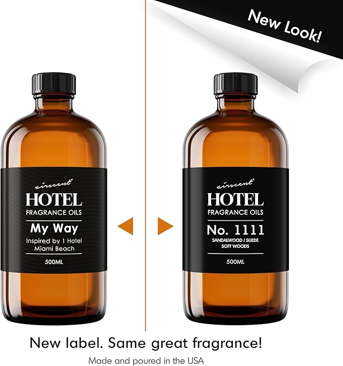 AirScent My Way Diffuser Oil Inspired by The 1 Hotel Miami Scent - Premium Fragrance Oil Blend for Ultrasonic and Waterless Diffusers and Crafting - 500 mL, 16.9 fl oz Glass Bottle - Bloomnest