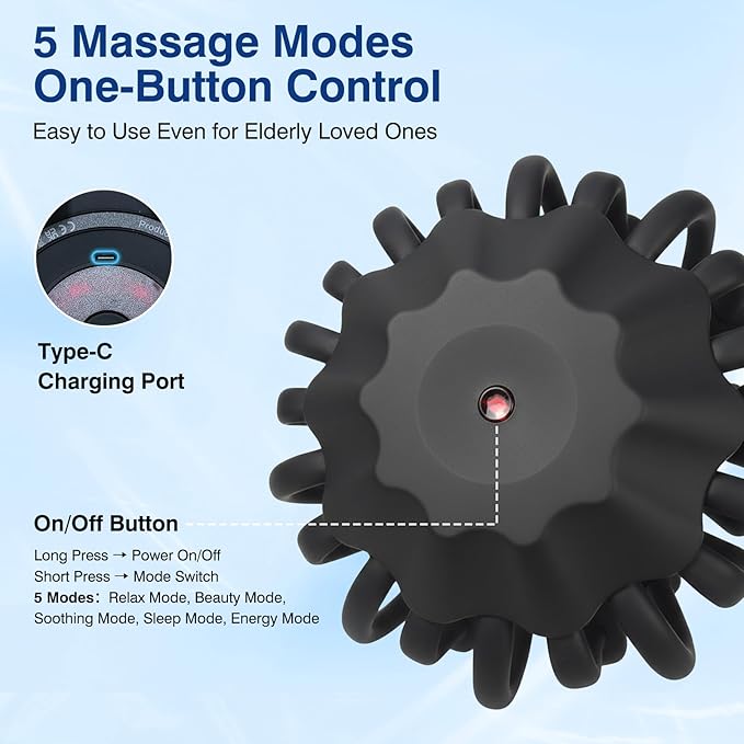 Head Massager Scalp Electric with Bluetooth Function, 360° Electric Head Massager Rechargeable 4 Modes, Electric Octopus Scalp Massager Portable, Long Battery Life, Scalp Stress Relax Massage Tool OrijioUS