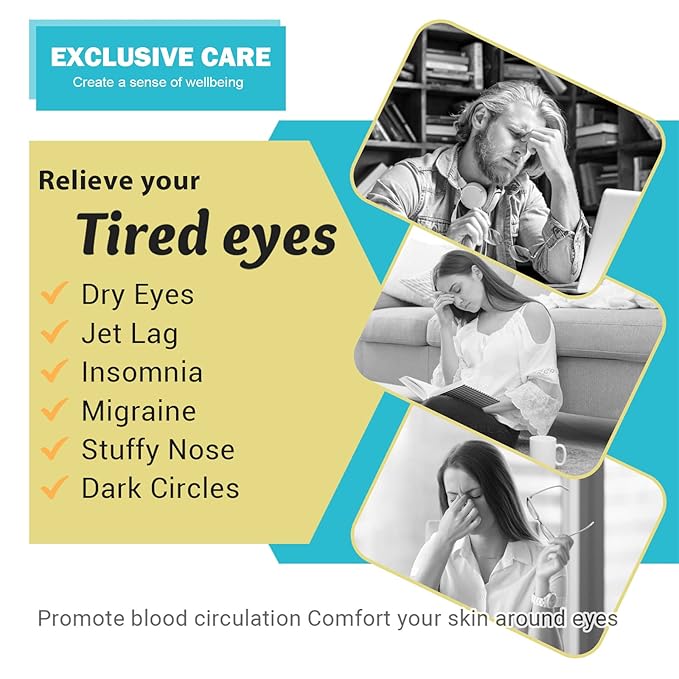 16-Pack Steam Eye Masks for Dry Eyes, Jasmine Warm Eye Mask for Tired Eyes, Relief Fatigue & Dark Circle, Heat Sleep Mask for Puffy Eye, Disposable Eye Mask, Warm Compress for Eyes, Travel Ready - Bloomnest