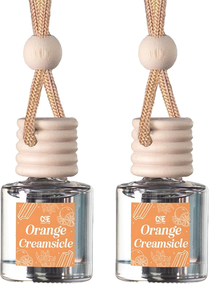 CANDECraftCo Car Air Hanging Fragrance Oil, Car Auto Freshener for Essential Oils, Scents Fragrance Aromatherapy Automobile Diffuser, Long Lasting (Orange Creamsicle) - Bloomnest