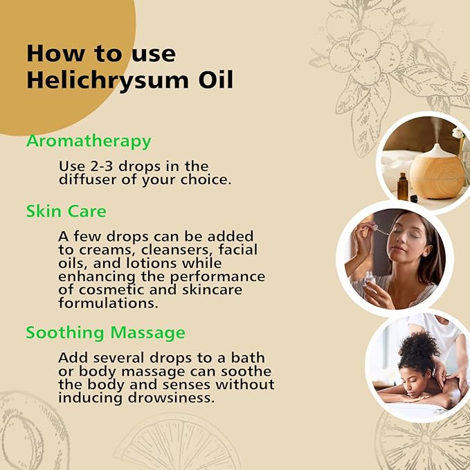 Helichrysum Essential Oil, 100% Pure Undiluted Helichrysum Oil for Aromatherapy Beauty & Home Care- 30ml/1 oz - Bloomnest