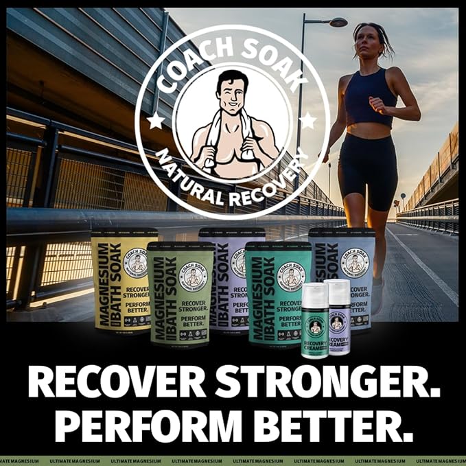 5 Pack Bundle: Coach Soak Recovery Bath Soak, Epsom Salt Bulk, Bath Salts Bulk, 5 Pack Bundle, Total of 15 Pounds (Eucalyptus Tea Tree) - Bloomnest