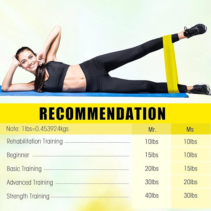 Deekin 20 Pcs Resistance Bands Resistance Loop Exercise Bands Exercise Equipment Elastic Drap Ring for Women and Men Home Fitness, Gym, Yoga - Bloomnest