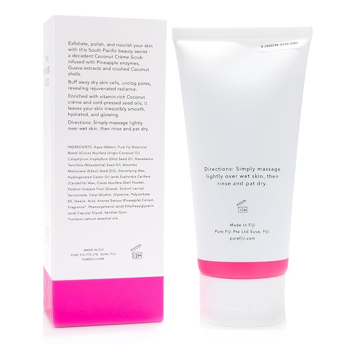 Pure Fiji Coconut Crush Scrub, Guava (6oz/180ml) - Bloomnest