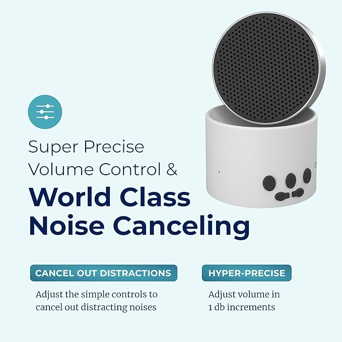 Adaptive Sound Technologies LectroFan Micro 2 - Portable Bluetooth Speaker & White Noise Machine - Compact Sound Machine for Travel - 11 Non-Looping Sounds for Sleep Support - White - Bloomnest