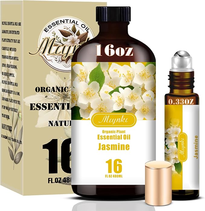 Jasmine Essential Oil-Jasmine Fragrance Oil 16.33oz (490ml)-100% Pure Natural Scent for Diffusers, Candles, Soap Making & Aromatherapy-Relaxing Home & Gift Essential Oil for Bath, Massage MLYNKLESSENTIALOILS