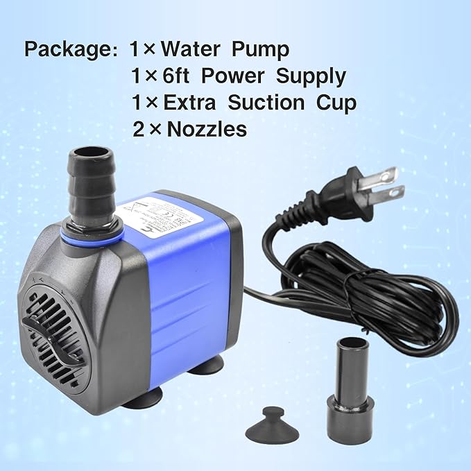 CONQUERALL 10W 158GPH Garden Fountain Pump 4.1ft Transfer Water for Aquarium Pool Waterfall Hydroponic - Bloomnest