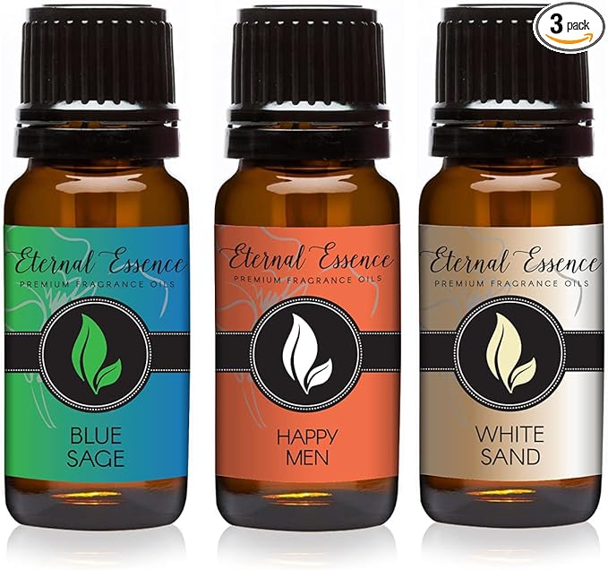 Eternal Essence Oils - Trio (3) - Blue Sage, Happy Men & White Sand - Premium Fragrance Oil - 10ML EternalEssenceOils