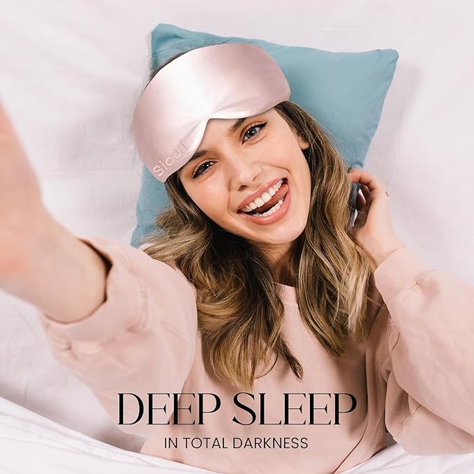 Eyelash Sleeping Mask for Lash Extensions 23 Momme 100% Mulberry Silk Sleep Mask, Soft Pressureless, Blackout Sleep Mask for Side Sleeper All Night Sleep, Travel Accessories for Women - Bloomnest