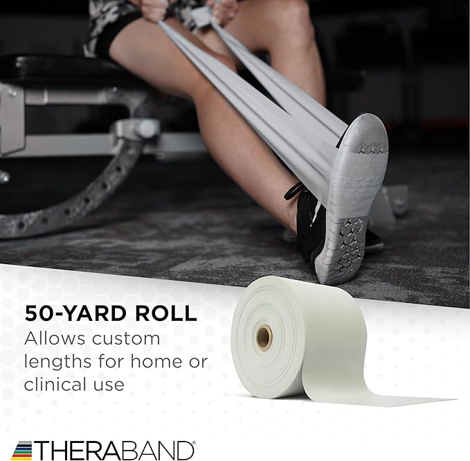 THERABAND Resistance Band, Black, Special Heavy, 50-Yard Roll, Latex Elastic Band for Exercise - Bloomnest
