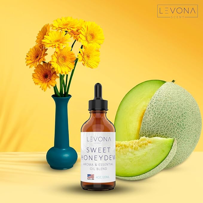 Levona Scent Oil Diffuser Essential Oils: Essential Oils Home Luxury Scents - Sweet Honeydew Essential Oil - Sweet & Fresh Notes of Nectarine and Floral Rose Essential Oil - 120 Ml Fragrance Oils - Bloomnest