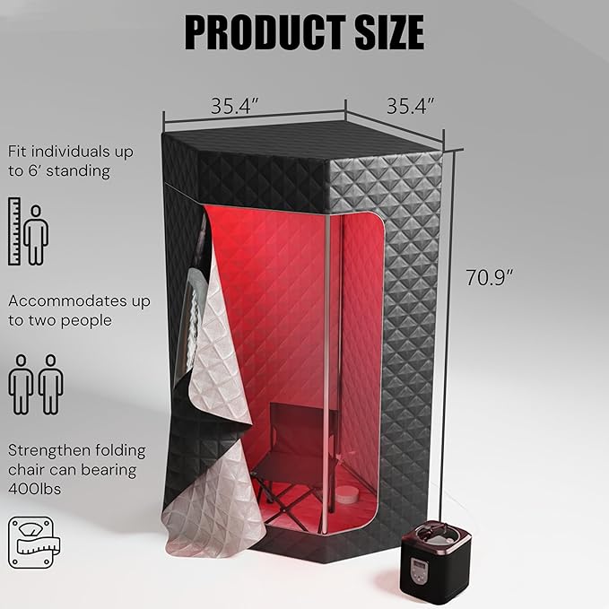 Portable Steam Sauna Tent for Home 3L Infrared Sauna for Indoor, Outdoor, Gym, Spa Bloomnest