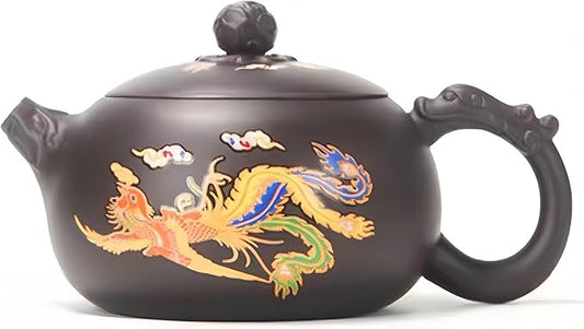 Hand-made Dragon and Phoenix Color-changing Purple Clay Teapot – Chinese Kung Fu Tea Set, Tea Lover’s Gift, Large Capacity (TeaPot) - Bloomnest