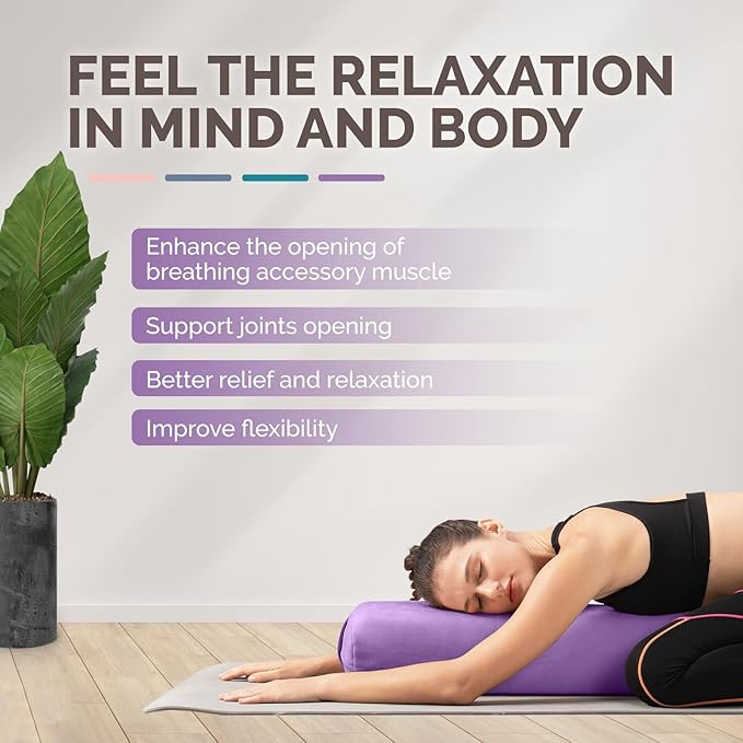 Yes4All Triple-Layer Sponge Yoga Bolster Pillow for Restorative Yoga & Meditation - Versatile Yoga Support Pillow, Balance & Poses Modification - Bloomnest