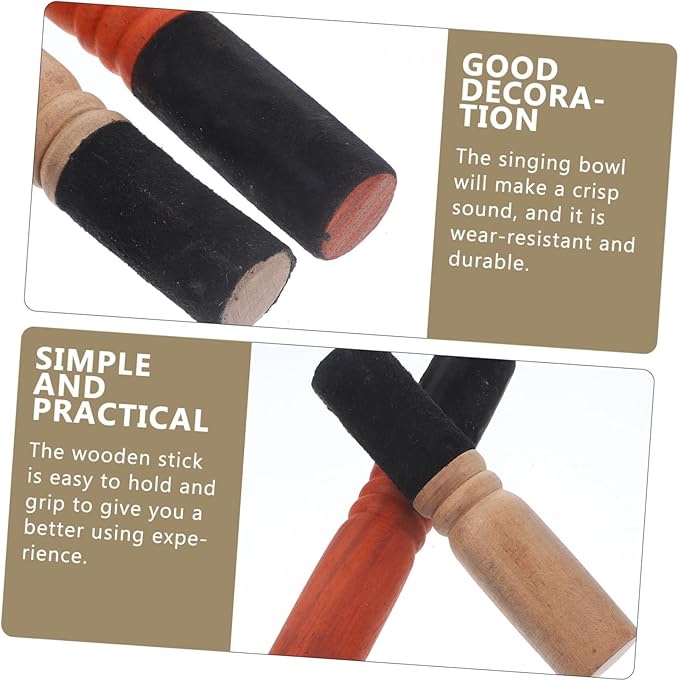 2Pcs Durable Singing Bowl Mallets with Sound Comfortable Accessories for Meditation Yoga Bedroom and - Bloomnest