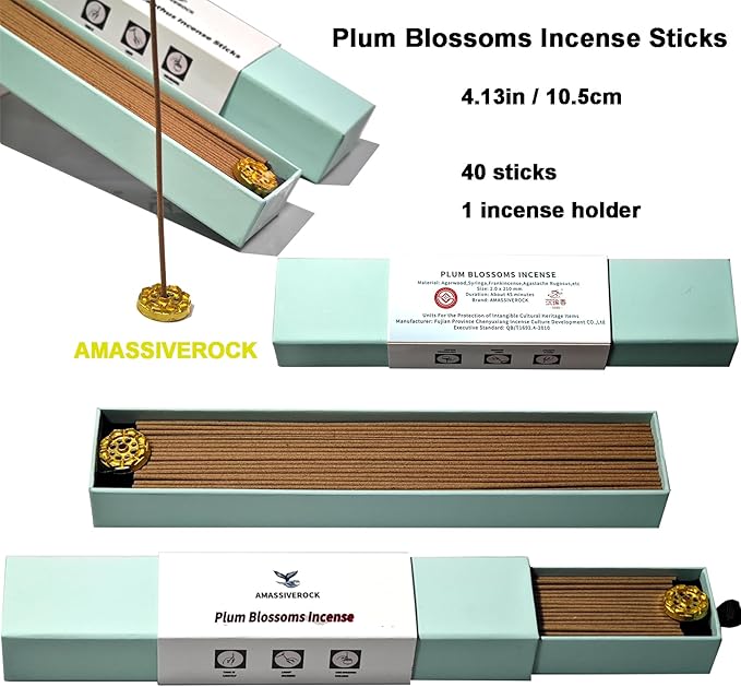 Natural Incense Sticks - Plum Blossoms, Sandalwood, Osmanthus, Cypress, Goose Pear Fragrances - Home Scent Sticks - Bloomnest