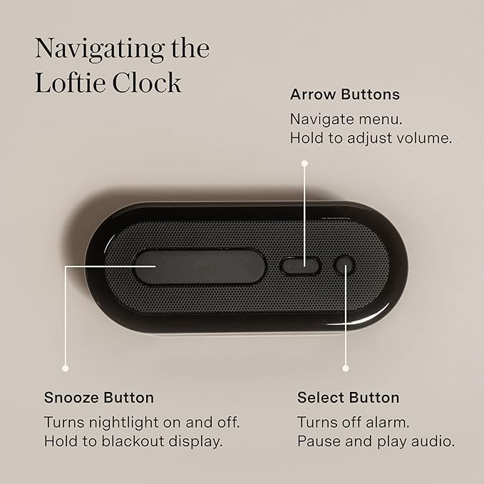 Loftie Alarm Clock with Sound Machine – Smart Alarm Clock with Light, White Noise, Bluetooth Speaker, Night Light Sound Machine, 100+ Sounds, Blackout Mode, No WiFi Mode, Optional Subscription - White - Bloomnest