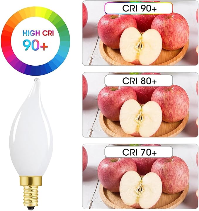 E12 Dimmable Light Bulbs 60 Watt Candelabra Led Bulbs 4000k Daylight Frosted Edison Bulbs 6W for Chandelier Light and Ceiling Fan Light AC120V 600lm b11 led Bulb Torpedo,6Pack - Bloomnest