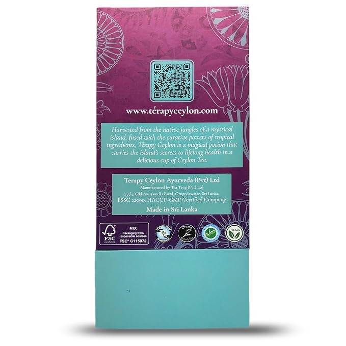 Térapy Ceylon Youthful Glow Herbal Tea Bags | Helps Maintain Healthy Skin and Hair | 100% Natural Blue Butterfly Peas, Licorice Root, Green Tea & More | Individually Wrapped Organic Tea Bags |18 Count - Bloomnest