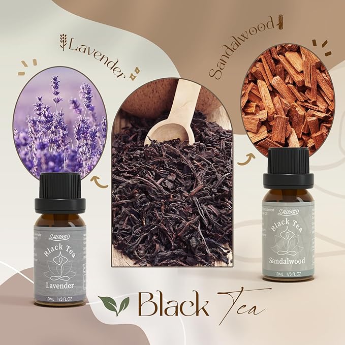 SALUBRITO Zen Fragrance Oil Set, Tea Essential Oil for Diffuser, Candle, Soap Making, White Tea, Black Tea, Green Tea Blended with Rose, Bamboo, Lavender, Sandalwood, Frankincense, Citrus Scented Oil - Bloomnest