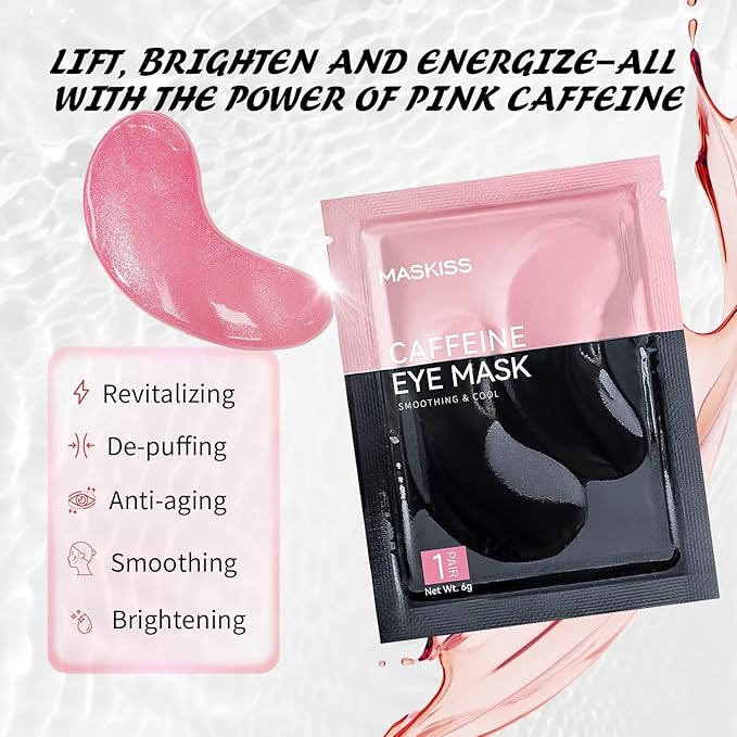 Under Eye Patches (50 Pairs), Caffeine Eye Masks for Dark Circles Puffy Eyes Undereye Bags, Collagen Eye Patches for Wrinkles and Puffiness, Skin Care Gift for Her - Bloomnest