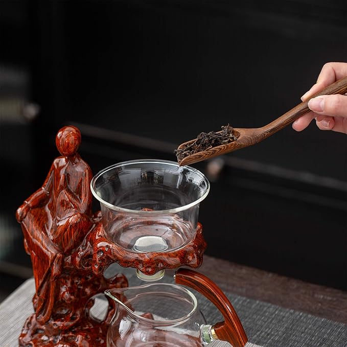 Kungfu Tea Sets Semi Automatic Glass Teapot Set (Meditation-red) - Bloomnest
