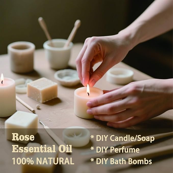 Rose Fragrance Oil-Rose Essential Oil 16.33oz (490ml)-100% Pure Natural Scent for Diffusers, Candles, Soap Making & Aromatherapy-Relaxing Home & Gift Essential Oil for Bath, Massage - Bloomnest