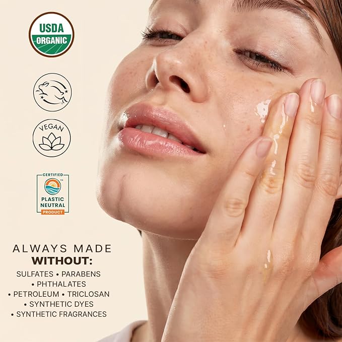 USDA Organic Face Oil – USA Made with Natural Ingredients, Brightens & Smooths Fine Lines & Wrinkles, Non-comedogenic Lightweight Facial Oil for Dry & Sensitive Skin with Moringa, Jojoba & Argan Oils - Bloomnest