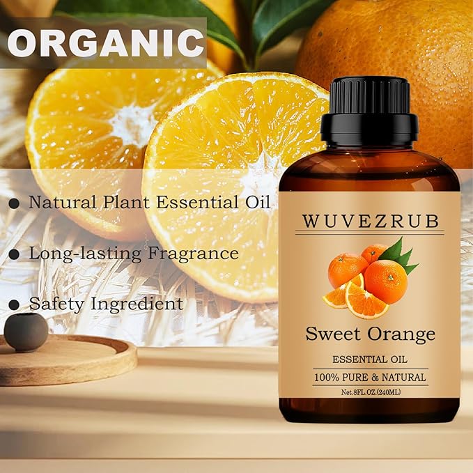 SweetOrange Essential Oils,240ML Pure and Natural Essential Oil for Aromatherapy Diffuser - SweetOrange /8 Fl Oz - Bloomnest