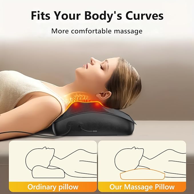 Back Massager with Heat,Shiatsu Neck Back Massager Pillow,Deep Tissue Kneading Back Massage,Massage Pillow for Shoulders,Legs,Foot,Body Muscle Relief,Neck Massager for Women/Men/Dad/Mom - Bloomnest