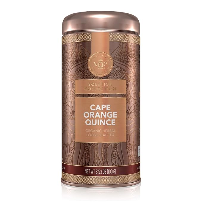 Teabloom Organic Herbal Tea, Cape Orange Quince Loose Leaf Tea, Zesty Citrus and Comforting Quince for a Tropical Rooibos - 3.53 oz/100 g Canister Makes 35-50 Cups - Bloomnest